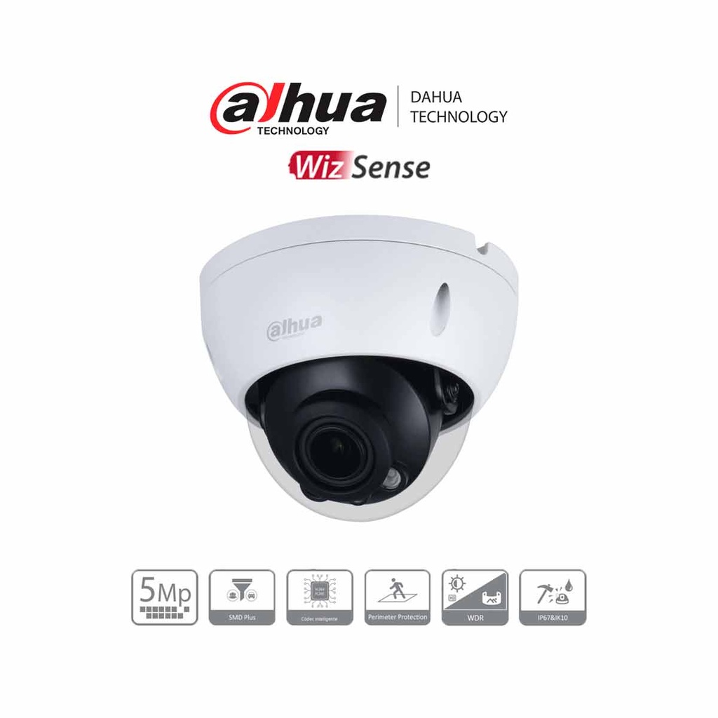 DAHUA DH-IPC-HDBW2541R-ZAS - Domo Antivandalico de 5 Megapixeles/ Lente Motorizado de 2.7-13.5
