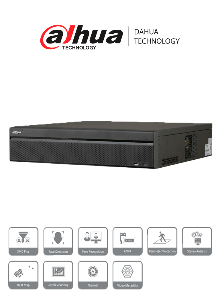 DAHUA DHI-NVR5832-16P-EI NVR de 32 Canales IP 4K/ 16 Puertos Poe/ 8 Puertos EPoE