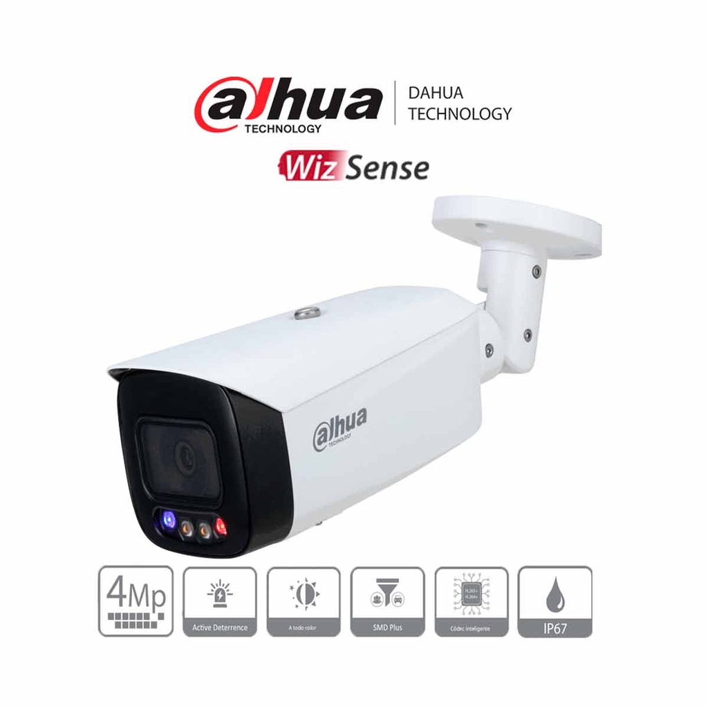 DAHUA IPC-HFW3449T1-AS-PV Cámara IP Bullet Smart Dual Illumination/ TiOC/ WizSense