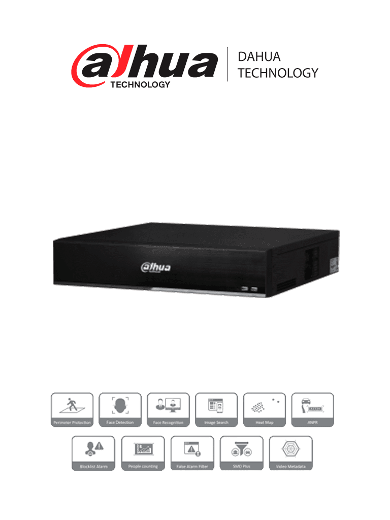 DAHUA NVR5864-I/L- NVR de 64 Canales IP /hasta 24 MP/ WizMind/ H265+/ H265/ H264