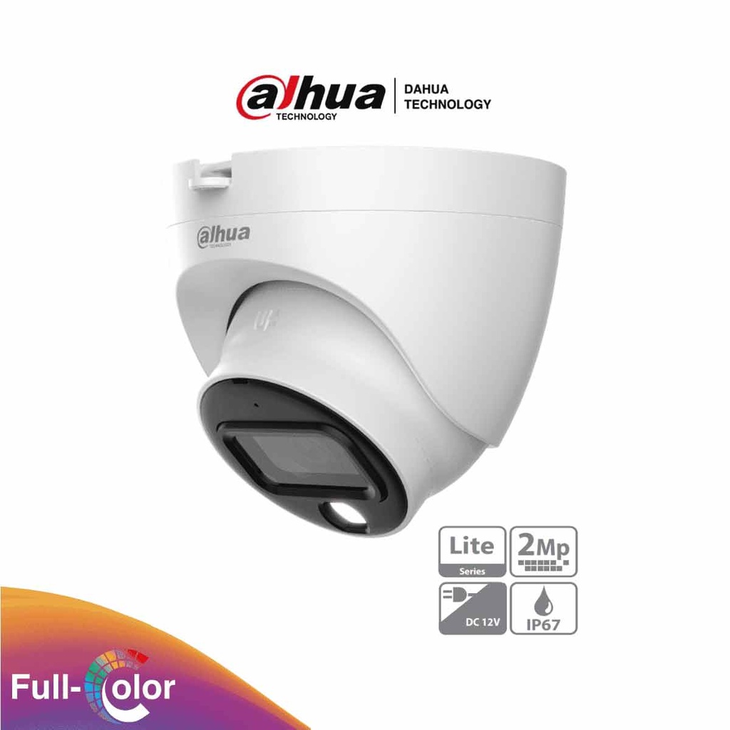 HAC-HDW1209TLQN-LED - Cámara Domo Full Color de 2 Megapíxeles/ 1080p/ Lente de 2.8mm 