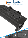 MANHATTAN 164856 - Caja de Conexiones para Escritorio de Apertura Giratoria/ 2 Puertos RJ45