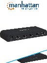 MANHATTAN 207515 -  Splitter / Divisor de Video HDMI/ 1 Entrada y 4 Salidas/ Resolucion 4k @ 30Hz/ Soporta Video full 3D y Color Profundo/ Soporta Sonido Comprimido DTS-HD Master y Sonido Envolvente/
