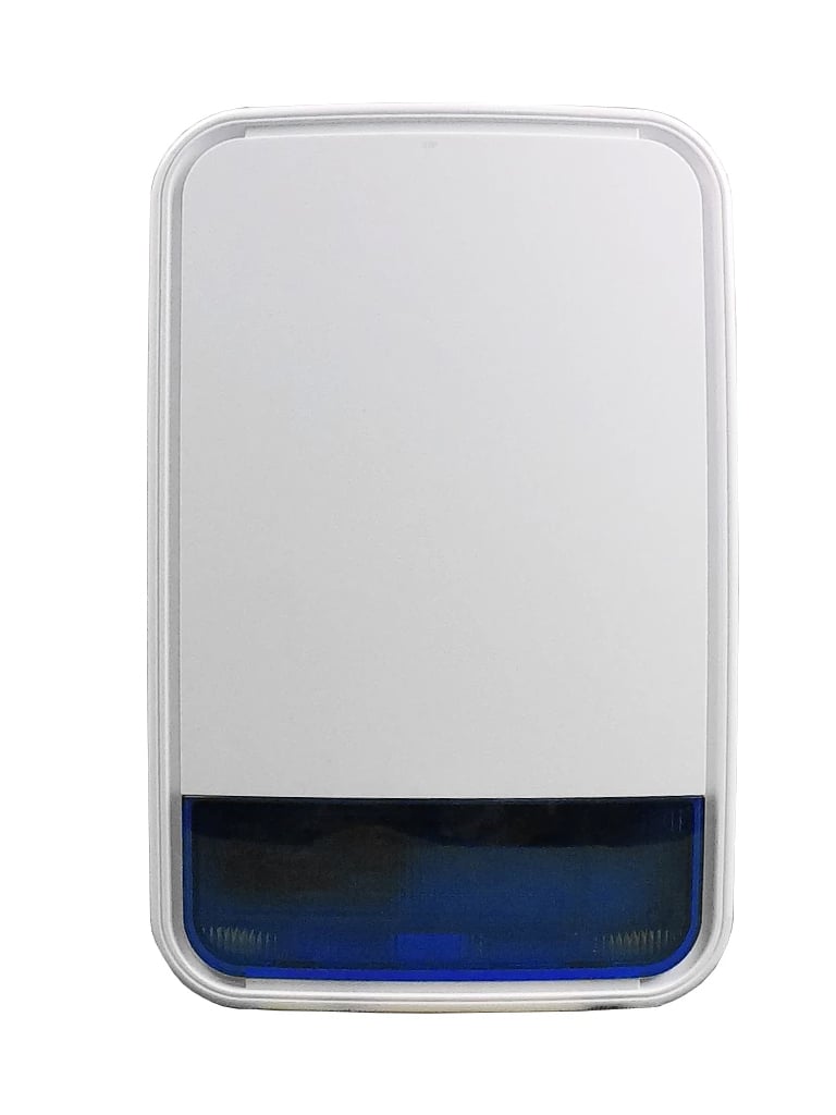 DSC PG9911BBATT -  Sirena con luz espectroscópica Exterior 110 dB  c/batería Inalámbrica 
