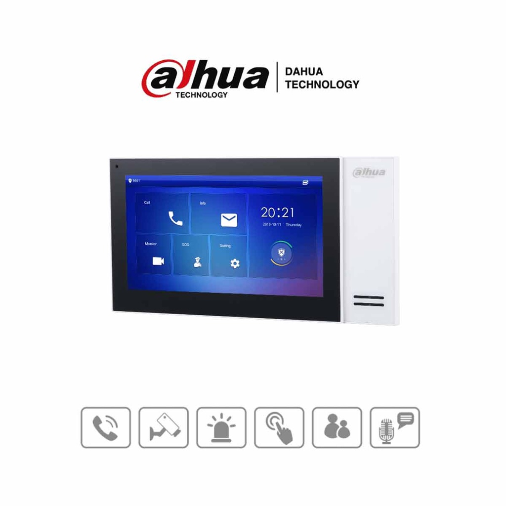 DAHUA VTH2421FW-P- Monitor IP Touch de 7" / Serie Pro/ Memoria de 8GB Embebida/ PoE Estándar