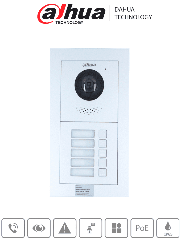 DAHUA VTO4202F-X SERIES/ FRENTE DE CALLE MODULAR PARA 5 DEPARTAMENTAL 