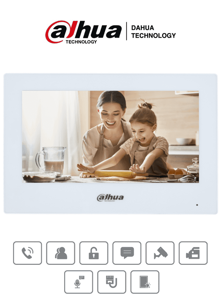 DAHUA VTH2621GW-P - Monitor IP Touch de 7 Pulgadas/ Serie Lite/ Blanco/ Poe Estandar
