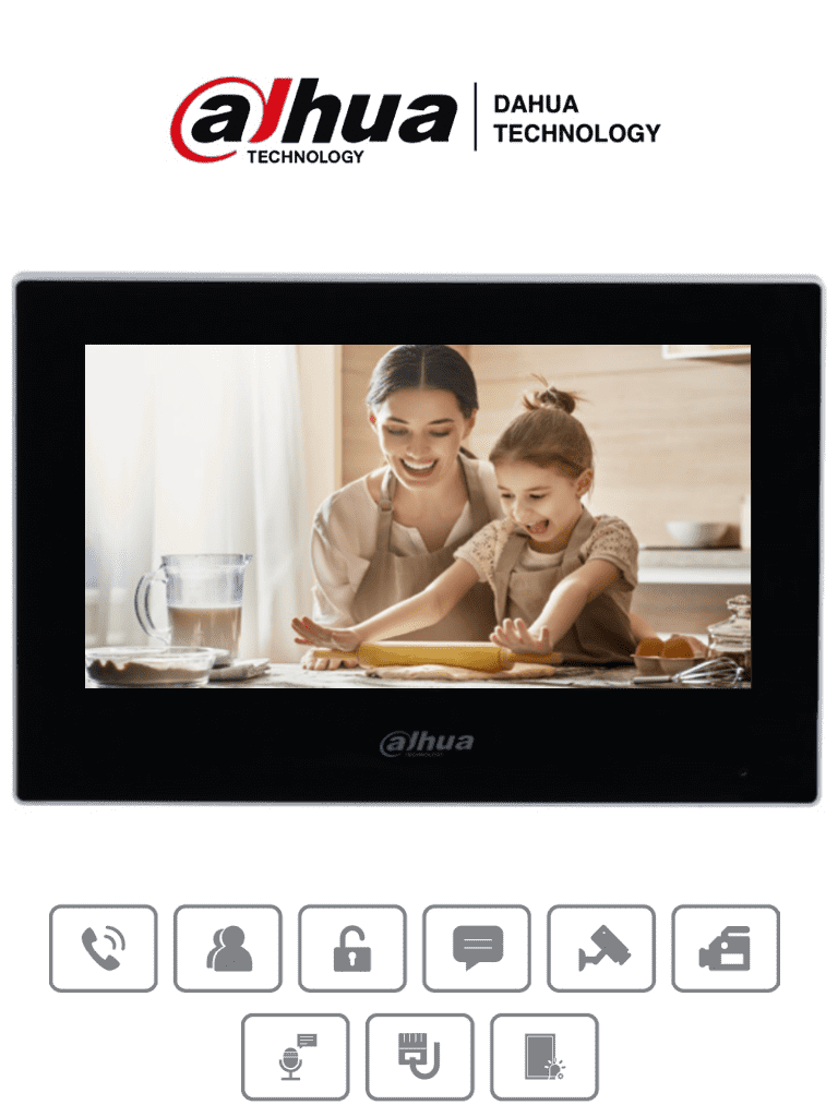 DAHUA VTH2621G-P - Monitor IP Touch de 7 Pulgadas/ Serie Lite/ Negro/ Poe Estándar