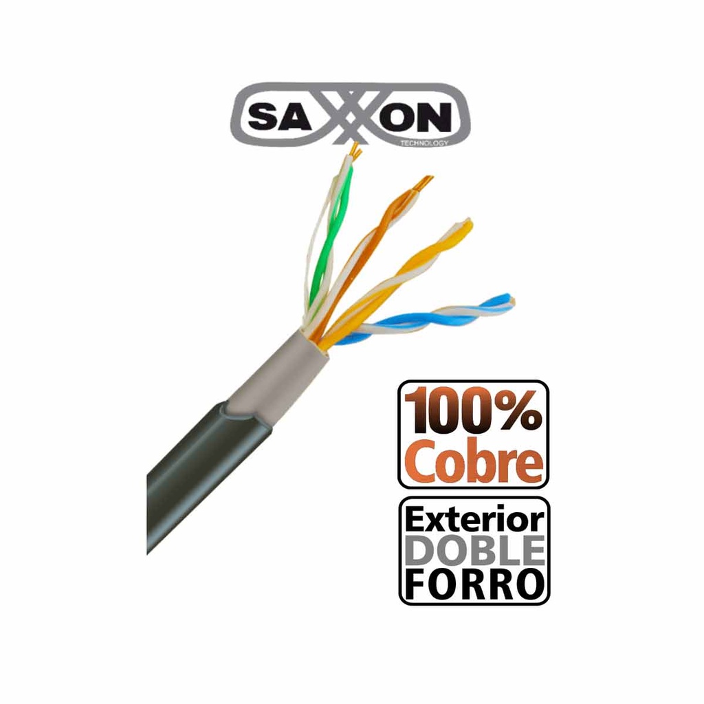 SAXXON OUTPCAT5ECOPEXT100 - Cable UTP 100% cobre 100Mts