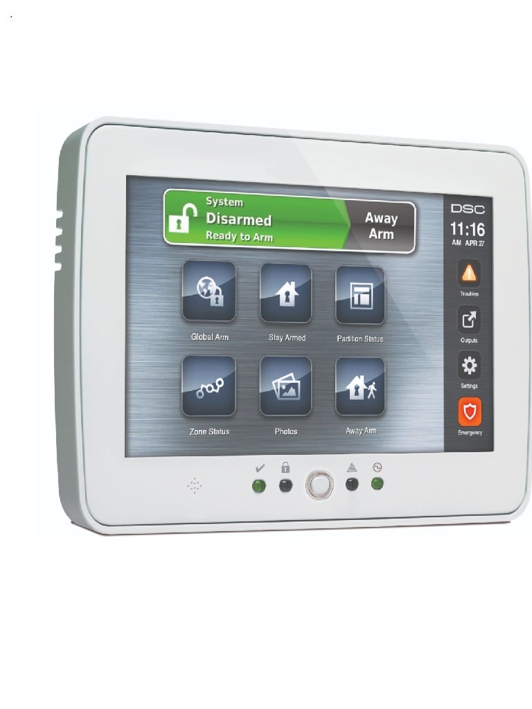 DSC PTK5507W SPA - Teclado Cableado de Pantalla Táctil de 7’’