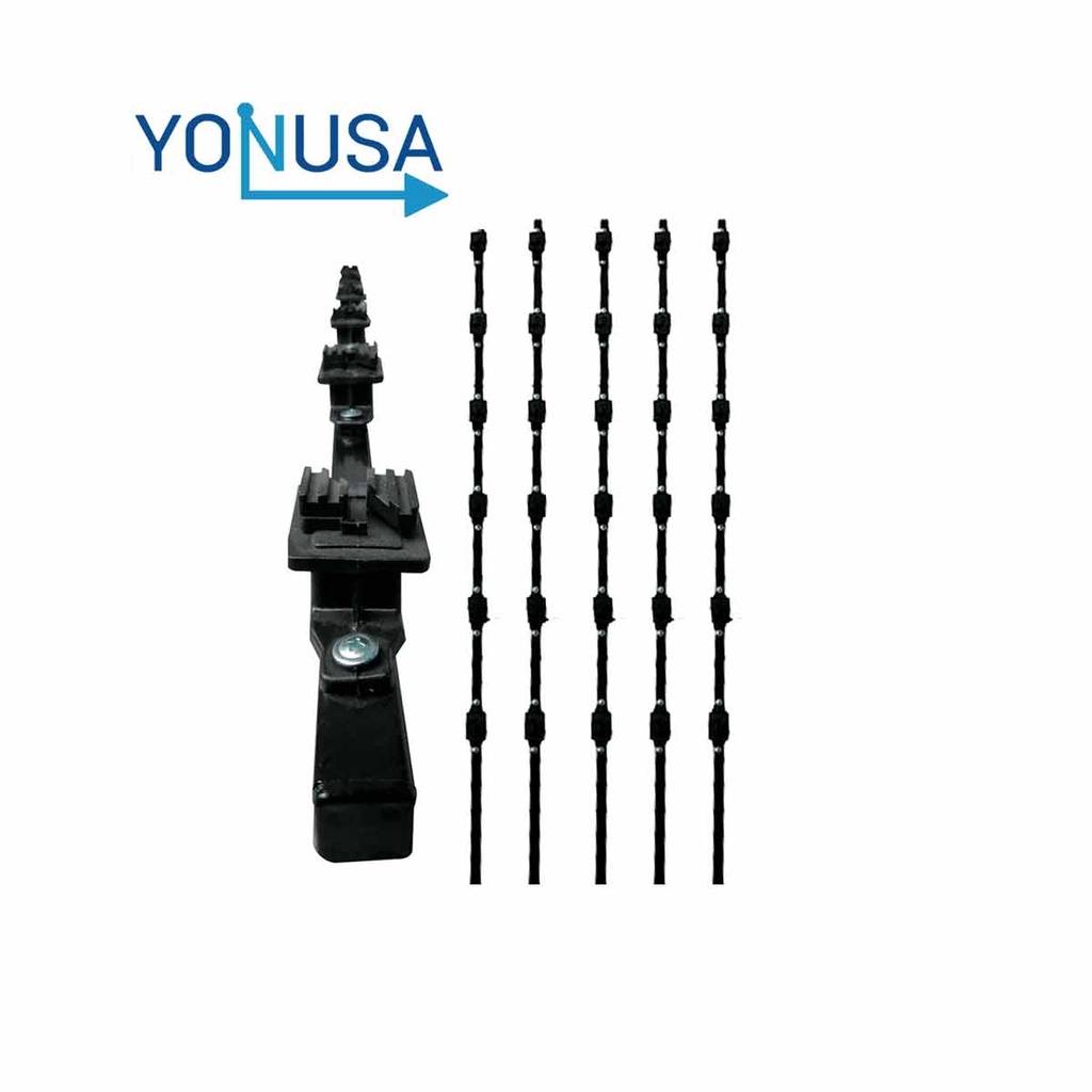 YONUSA K156L - Kit de 5 postes de perfil 3/4 en color negro de 1.2 mts de largo