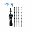 YONUSA K156L - Kit de 5 postes de perfil 3/4 en color negro de 1.2 mts de largo