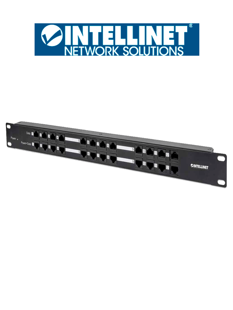 INTELLINET  720342 Patch Panel de 24  puertos  (12)Passive  