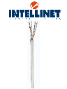 INTELLINET 334136 Bobina de Cable UTP Cat6, Sólida, 100% cobre, 305 m de cable UTP, Filamento sólido, CM, Certificable, Gris 