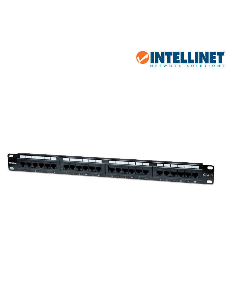 INTELLINET 520959 - Panel de Parcheo Cat6 24 puertos, UTP, 1 UR  