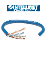 INTELLINET 705059 Bobina de Cable UTP Cat6, Sólida, 100% cobre Cable UTP, Filamento sólido, 23 AWG, 100% cobre, clasificación CM, 305 m, Azul 