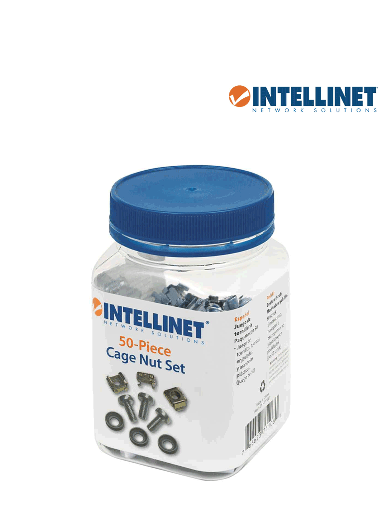 INTELLINET 711081 Tornillos M6 Tuerca enjaulada / Paquete con 50 juegos