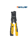 INTELLINET 780124 Pinza Crimpeadora Universal de Plugs Modulares y Probador de Cables 2-en-1 Crimpeadora y Probador de Cables - Corta, Pela, Remata y Prueba
