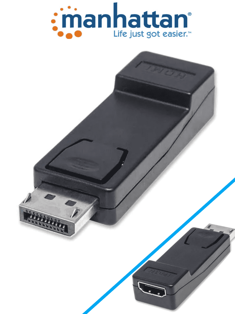 MANHATTAN 151993 /Adaptador DisplayPort a HDMI Pasivo/ Resolución 1920x1200a60Hz (1010369)