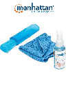 MANHATTAN 421010 -  Kit de Limpieza para Pantallas LCD/  Libre de Alcohol/  Incluye Solución de Limpieza/ Brocha y Paño de Microfibra/ 