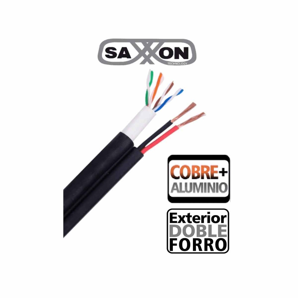 SAXXON OUTP5ECCAEXT2E - Bobina de Cable UTP Cat5e Siames/ 305 Metros/  Exterior/ CCA