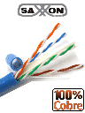 SAXXON OUTPCAT6AAZO - Bobina de Cable UTP Cat6A 100% Cobre/ 305 Metros/ Uso Interior/ Color Azul/ Categoría 6A/ 4 Pares/ Soporta Estandares: YD / T1019-2001, ISO / IEC 11801, ANSI / TIA / EIA-568/ Ideal para Cableado de Redes/ 