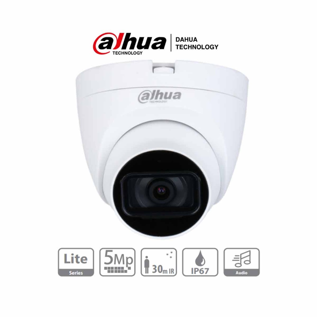 DAHUA HAC-HDW1500TLQ-A - Camara Domo de 5 Megapíxeles/ Micrófono Integrado