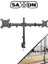SAXXON SXVMD29 - Soporte de Escritorio para 2 Monitores de 13 a 27 Pulgadas/ 8 Kg de Carga/ Ajuste de Altura y Giro en cada Brazo