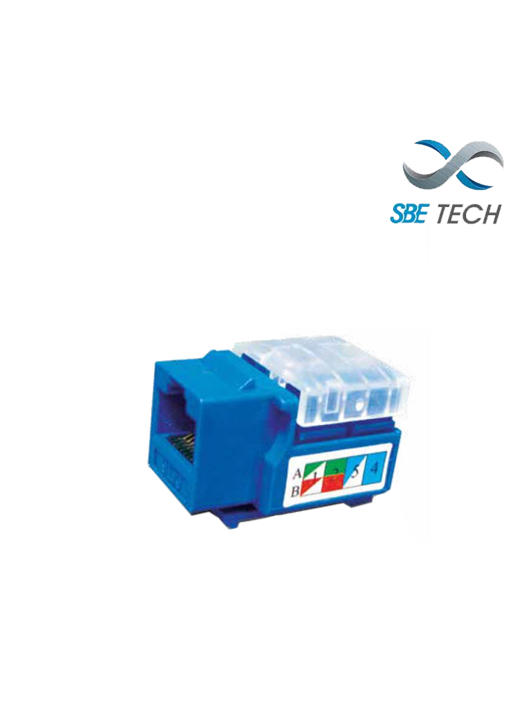 SBETECH 2302BL- Modulo jack keystone RJ45 / 8 Hilos / CAT 5e / Compatible con calibres AWG 22-26 / Color azul