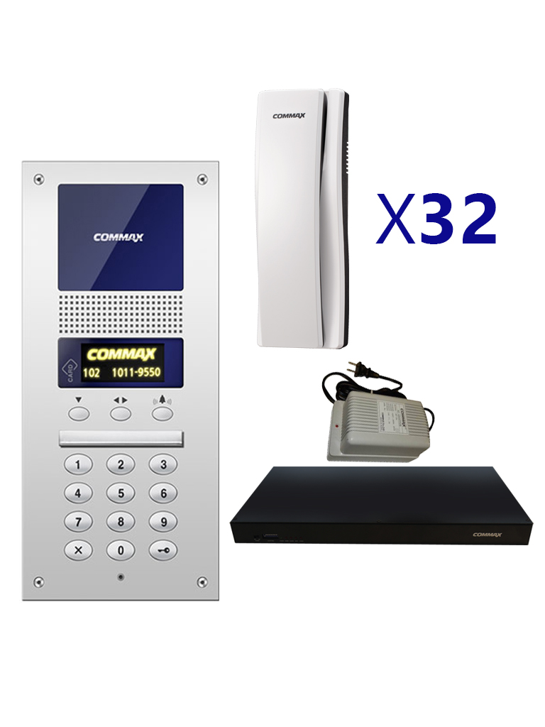 COMMAX AUDIOGATEPAK32 - Paquete para 32 apartamentos para comunicación por Audio con visitante