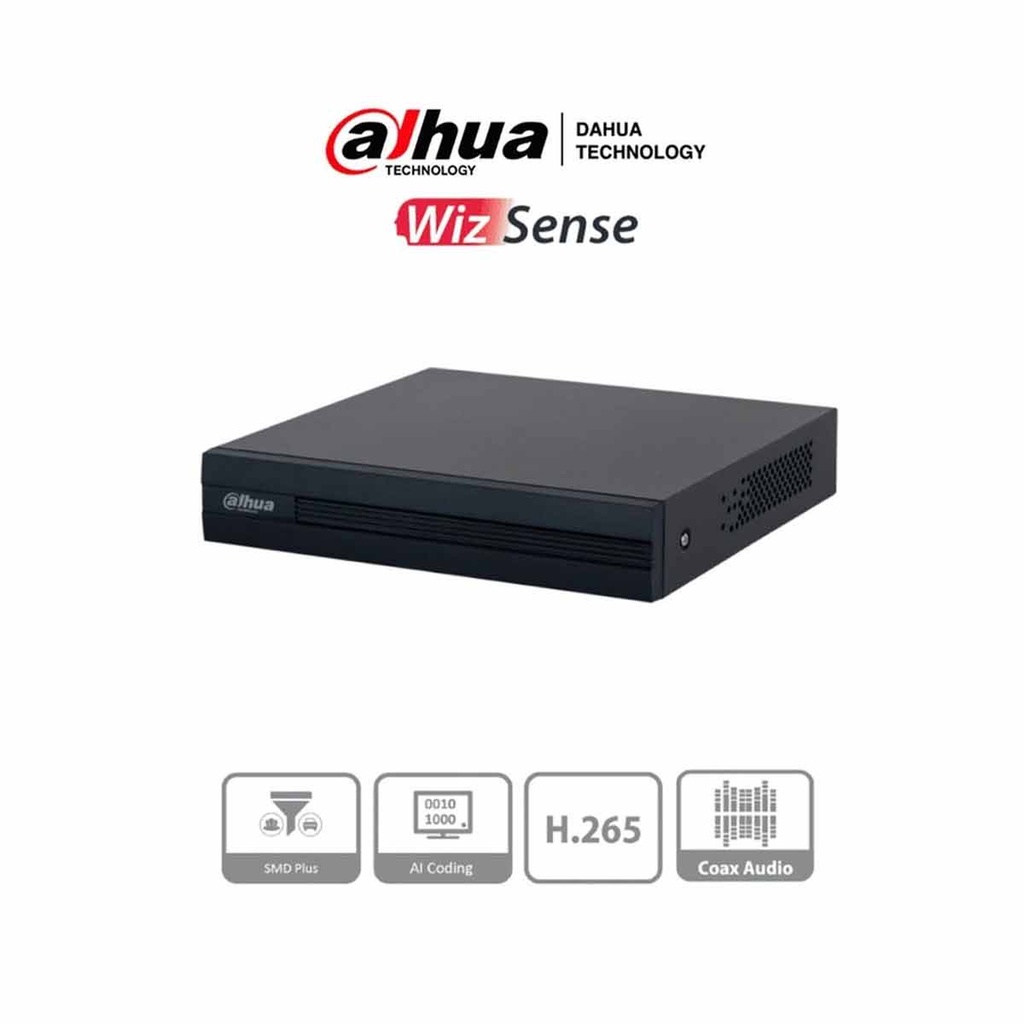 DAHUA XVR1B04-I - DVR de 4 Canales 1080p Lite/ WizSense/ Cooper-I/ H.265+/ 4 Canales+1 IP 