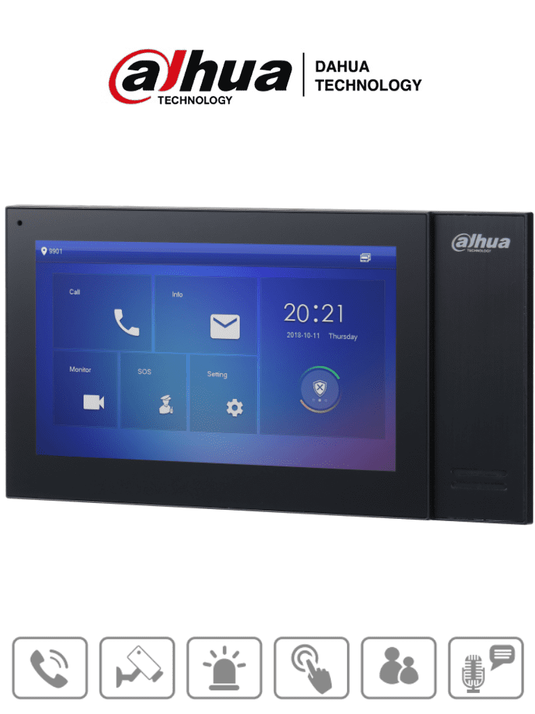 DAHUA VTH2421FB-P - Monitor IP Touch de 7 pulgadas/ Serie Pro/ Memoria de 8GB Embebida