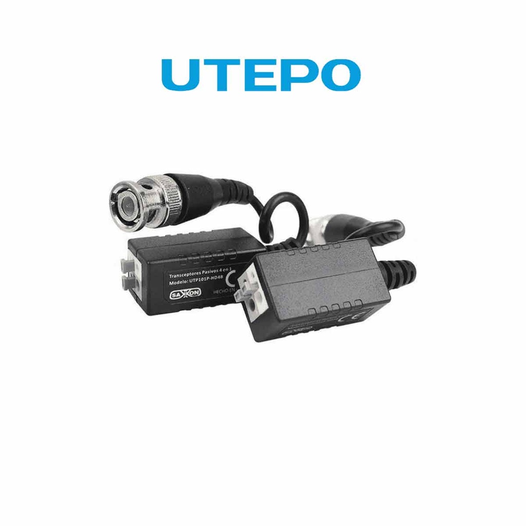 UTEPO UTP101PHD4B - Par de Transceptores Pasivos (Video Baluns)/ 4 Megapíxeles 