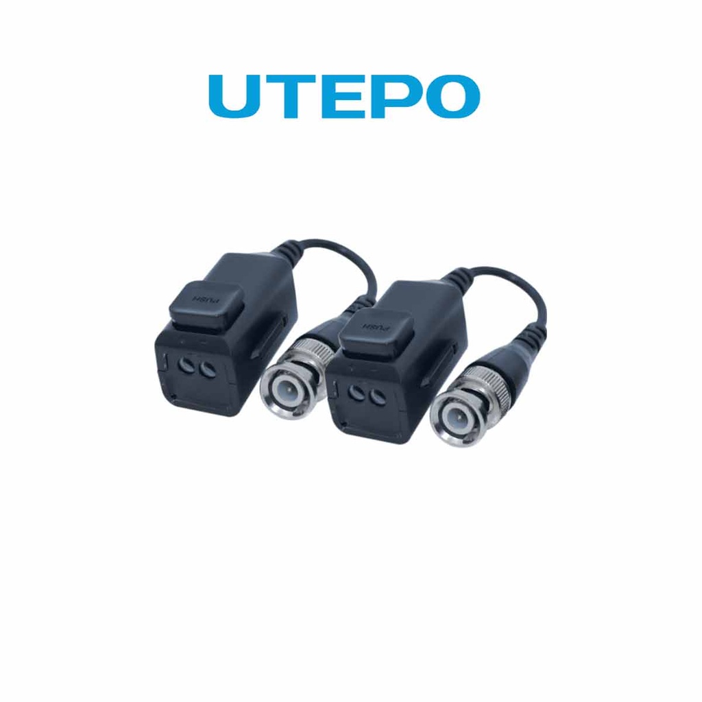 UTEPO UTP101PHD6 - Par de Transceptores Pasivos 4k (Video Baluns)/ Botón Push Superior 