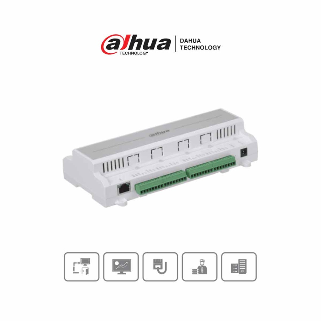 DAHUA  ASC1204B - Panel de Control de Acceso para 4 Puertas y 4 Lectoras/ 100,000 Tarjetas