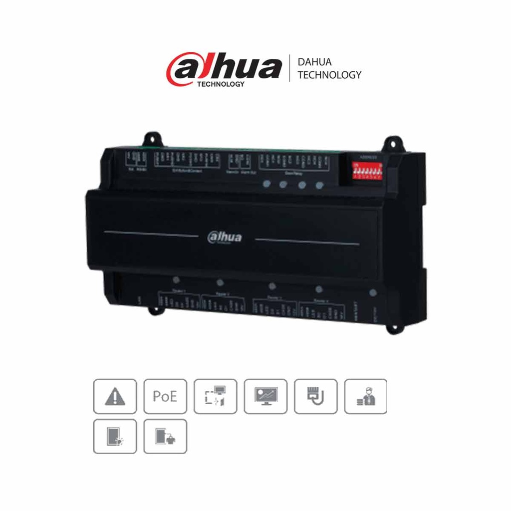 DAHUA ASC2204B-S  - Panel de Control de Acceso para 4 Puertas y 4 Lectoras/  TCP/IP