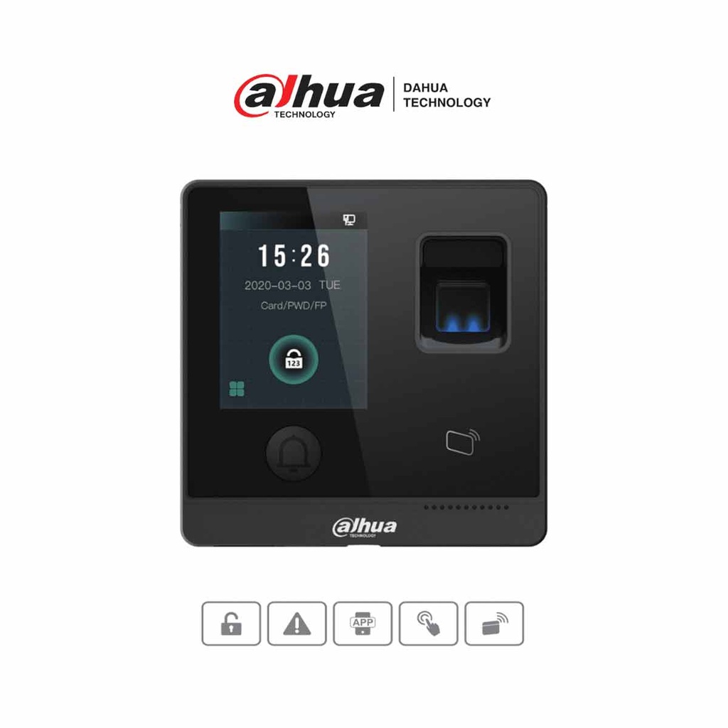 DAHUA ASI1212F-D - Control de Acceso Touch/ 3,000 Huellas/ 30,000 Tarjetas ID
