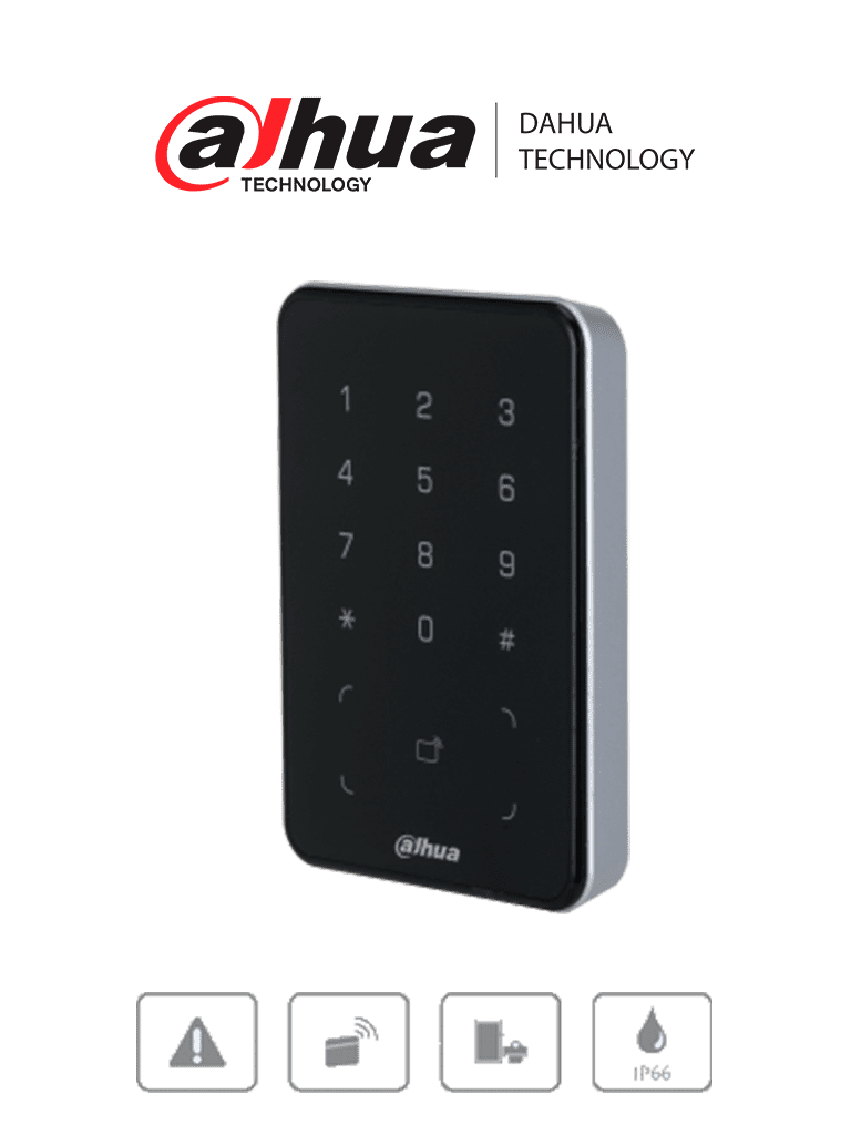 DAHUA DHI-ASR2101A-ME  - Lectora con Tecnología Dual con Teclado para Panel de Control de Acceso