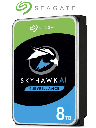 SEAGATE ST8000VE001- Disco Duro de 8TB SkyHawk AI/ Especial para Videovigilancia/ Compatibles con DVRs y NVRs con IA/ Hasta 32 Canales con IA/ Hasta 64 Cámaras/ 235MB/s/ Hasta 16 Bahías/ 