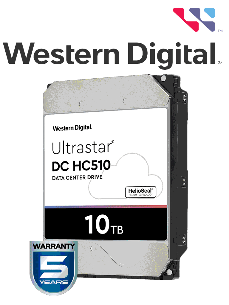 WESTERN HUH721010ALE604 - Disco duro de 10 TB / Serie ULTRASTAR / Recomendado para servidores / Videovigilancia / Sin limite de bahias / 7200RPM / SATA 3 / 6GBS / 256MB/
