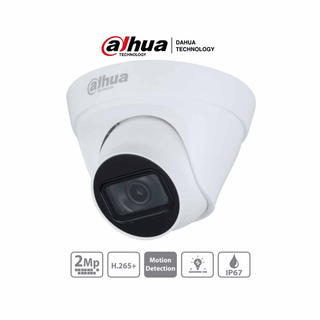 DAHUA IPC-HDW1230T1-S4 - Cámara IP Domo de 2 MP/ H.265+/ 105° 2.8mm