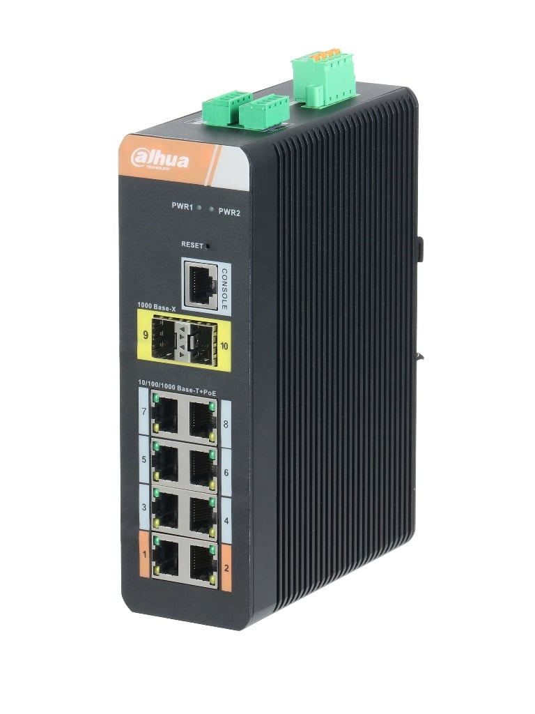 DAHUA PFS42108GTDP - Switch  PoE  Gigabit Grado industrial/ Administrable Capa 2