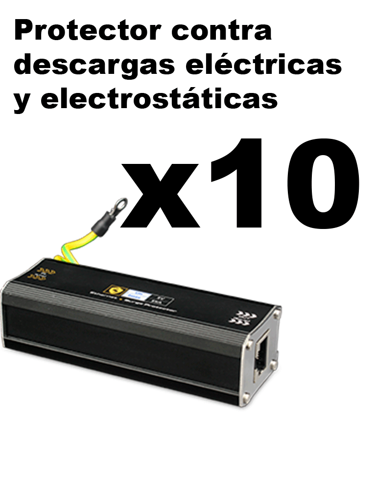 KIT 10 PIEZAS UTEPO USP201E -Protector de descargas eléctricas y electrostáticas para equipos de red 