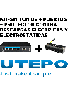 KIT- Switch UTEPO con protector contra descargas eléctricas y electrostáticas/ Switch PoE de 5 Puertos Fast 