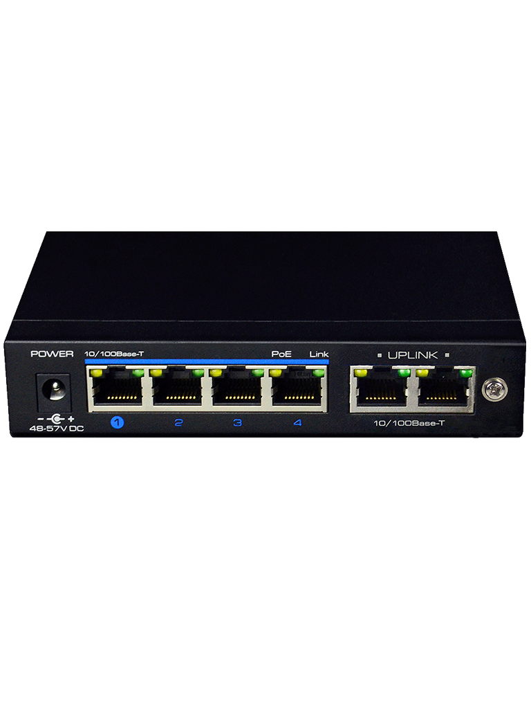 UTEPO UTP3SW04TP60 - Switch PoE de 6 Puertos Fast Ethernet/ 4 Puertos PoE