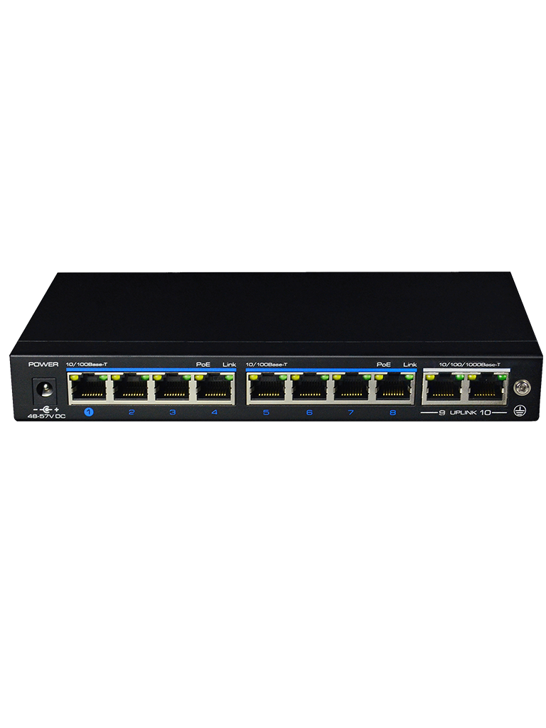 UTEPO UTP3SW08TP120A1 - Switch PoE de 10 Puertos/ 8 Puertos PoE 10/100 Mbps