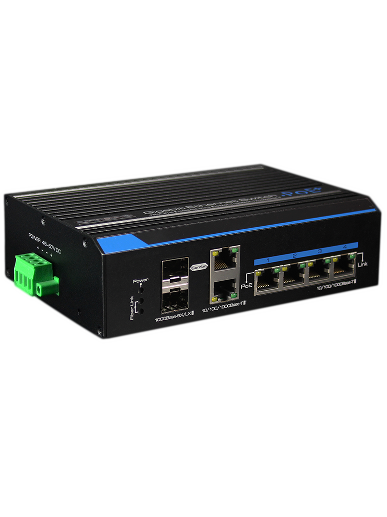 UTEPO UTP7204GEHPOE - Switch  Gigabit industrial high  PoE 4 puertos / 802.3 AF /  802.3at 
