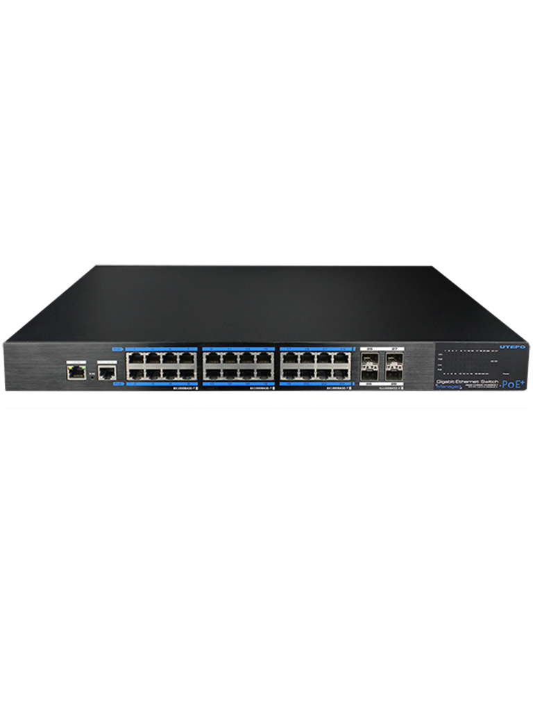 UTEPO UTP7524GEPOE4GF - Switch  Gigabit  PoE Administrable / Capa 2 / 24 Puertos  PoE  