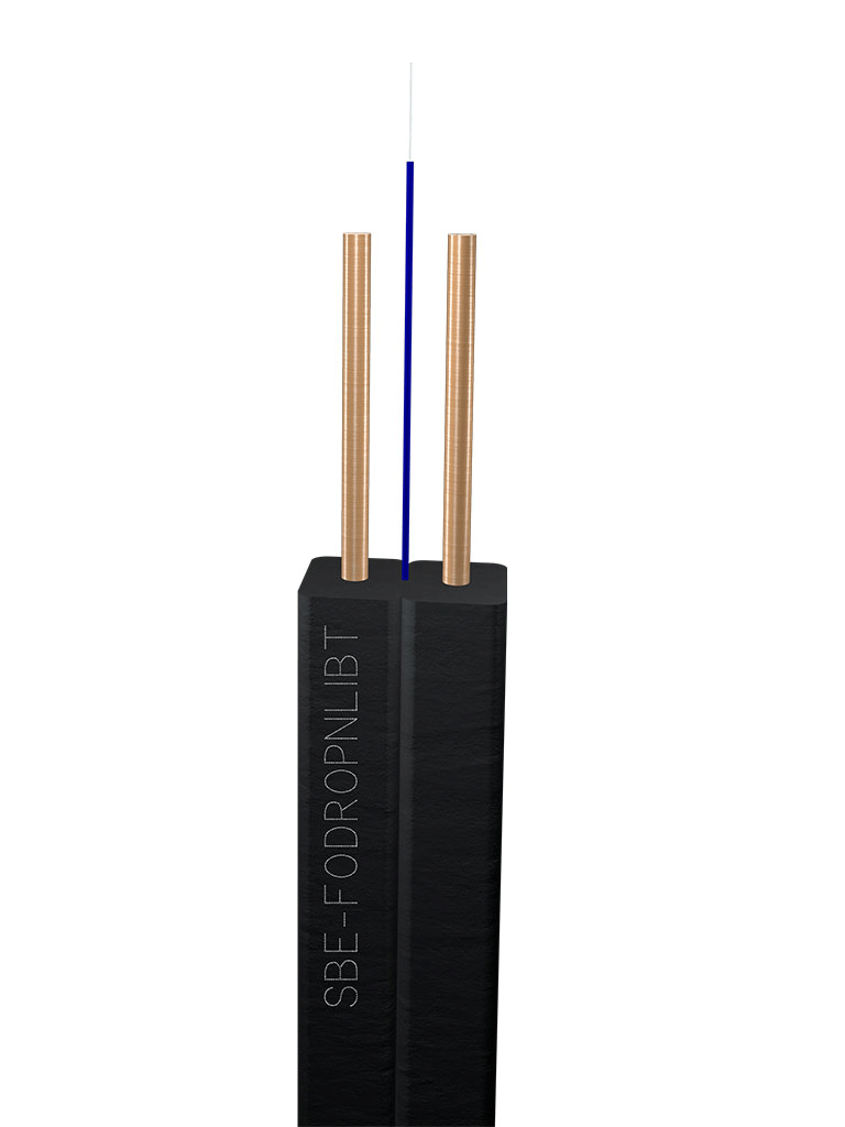 SBETECH SBE-FODROPNL1BT Carrete de 2km /Fibra Óptica Drop FTTH Nueva Línea tipo Mariposa / Monomodo /G657A2, LSZH, 1 hilo / 