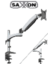 SAXXON SXVMDS112D - Soporte de Escritorio para Monitores de 15 a 27 Pulgadas/ 6 Kg de Carga/ Brazo Articulado/